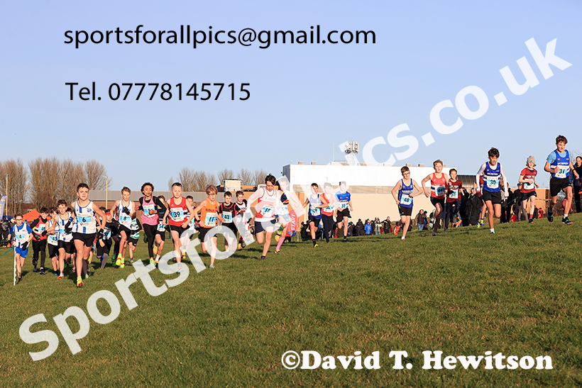 Boys under-13s 2024 NECAA Cross Country Champs., Temple Park, South Shields. Photo: David T. Hewitson/Sports for All Pics